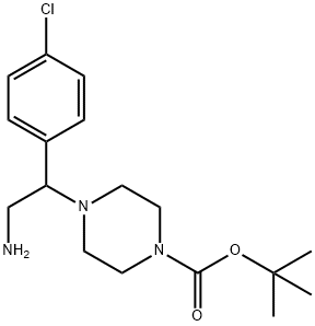 1-BOC-4-(2-氨基-1-(4-氯-苯基)乙基)-哌嗪 结构式