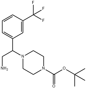 1-BOC-4-(2-氨基-1-(3-三氟甲基-苯基)乙基)-哌嗪 结构式