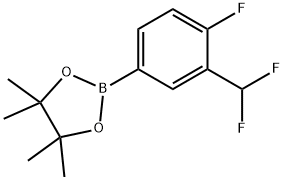 2-(3-(二氟甲基)-4-氟苯基)-4,4,5,5-四甲基-1,3,2-二噁硼戊环 结构式