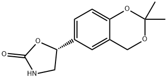 (5R)-5-(2,2-二甲基-4H-1,3-苯并二氧杂环己-6-基)-1,3-恶唑烷-2-酮 结构式