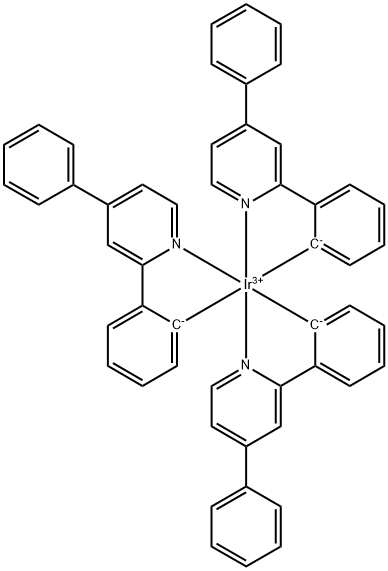 三[2-(4-苯基-吡啶-2-基)苯]合铱 结构式