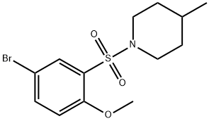 1-((5-溴-2-甲氧苯基)磺酰)-4-甲基哌啶 结构式