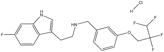 N-[2-(6-氟-1H-吲哚-3-基)乙基]-3-(2,2,3,3-四氟丙氧基)苄基胺单盐酸盐 结构式