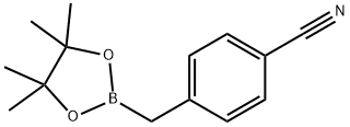 4-[(4,4,5,5-四甲基-1,3,2-二氧杂环戊硼烷-2-基)甲基]苯甲腈 结构式