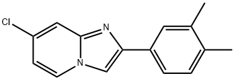 7-氯-2-(3,4-二甲苯基)-咪唑并[1,2-A]吡啶 结构式