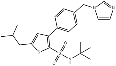 2-ThiophenesulfonaMide, N-(1,1-diMethylethyl)-3-[4-(1H-iMidazol-1-ylMethyl)phenyl]-5-(2-Methylpropyl)- 结构式