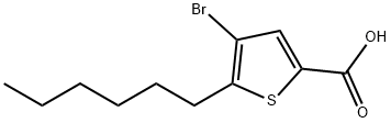 4-溴-5-己基噻吩-2-羧酸 结构式