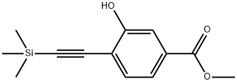3-羟基-4-((三甲基甲硅烷基)炔基)苯甲酸甲酯 结构式