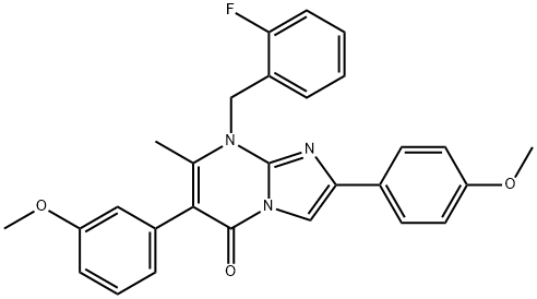 IMidazo[1,2-a]pyriMidin-5(8H)-one, 8-[(2-fluorophenyl)Methyl]-6-(3-Methoxyphenyl)-2-(4-Methoxyphenyl)-7-Methyl- 结构式