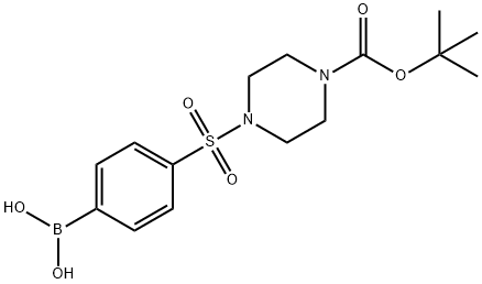 4-(4-(叔-丁氧基羰基)哌嗪-1-基磺酰)苯基硼酸 结构式