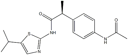 (2S)-2-[4-(乙酰基氨基)苯基]-N-(5-异丙基噻唑-2-基)丙酰胺 结构式