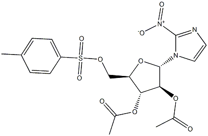 1H-I MIDAZOLE,1-[2,3-DI-O-ACETYL-5-O-[(4-METHYLPHENYL)SULFONYL]-ALPHA-D-ARABINO-FURANOSYL]-2-NITRO- 结构式