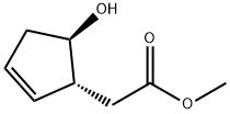 (-)-trans-2-MethoxycarbonylMethylcyclopent-3-en-1-ol 结构式