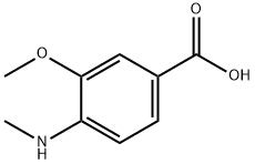 3-甲氧基-4-(甲基氨基)苯甲酸 结构式