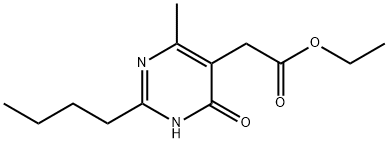 2-丁基-5-乙氧羰甲基-4-羟基-6-甲基嘧啶 结构式