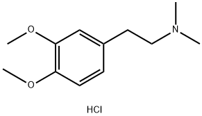 3,4-二甲氧基-N,N-二甲基苯乙胺盐酸盐 结构式