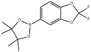 2-(2,2-二氟-2H-1,3-苯并二氧杂环戊-5-基)-4,4,5,5-四甲基-1,3,2-二氧杂硼杂环戊烷 结构式