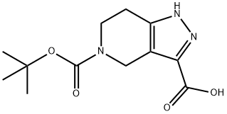 5-叔丁氧羰-1,4,6,7-四氢吡唑并〔4,3-C]吡啶-3-羧酸 结构式