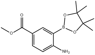 2-氨基-5-(甲氧基羰基)苯硼酸频哪醇酯 结构式