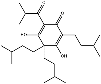 3,5-二羟基-2,4,4-三(3-甲基丁基)-6-(2-甲基-1-氧代丙基)-2,5-环己二烯-1-酮 结构式