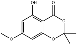 5-Hydroxy-7-Methoxy-2,2-diMethyl-4H-1,3-benzodioxin-4-one 结构式