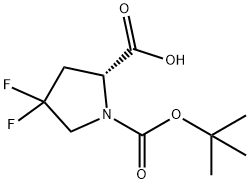 N-BOC-4,4-二氟-D-脯氨酸 结构式