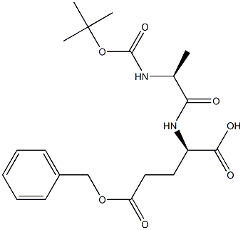 N-[N-[叔丁氧羰基]-L-丙氨酰基]-D-谷氨酸 5-苄基酯 结构式