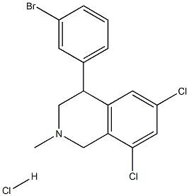 4-(3-溴苯基)-6,8-二氯-2-甲基-1,2,3,4-四氢异喹啉盐酸盐 结构式