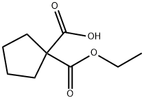 1,1-Cyclopentanedicarboxylic acid 1-ethyl ester 结构式