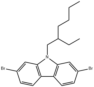 2,7-二溴-9-(2-乙基己基)-9H-咔唑 结构式
