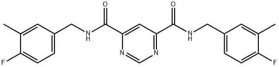 N4,N6-双(4-氟-3-甲基苄基)嘧啶-4,6-二甲酰胺 结构式