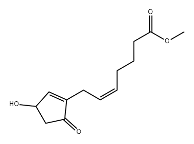 (5Z)-7-(3-羟基-5-氧代-1-环戊烯-1-基)-5-庚烯酸甲酯(中间体/医...) 结构式