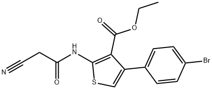 4-(4-溴苯基)-2-(2-氰基乙酰胺)噻吩-3-羧酸乙酯 结构式