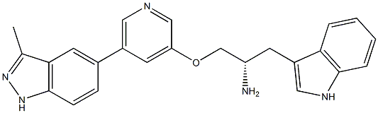 (ALPHAS)-ALPHA-[[[5-(3-甲基-1H-吲唑-5-基)-3-吡啶基]氧基]甲基]-(S)-1H-吲哚-3-乙胺 结构式