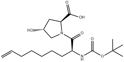 (4R)-1-[(2S)-2-[[叔丁氧羰基]氨基]-1-氧代-8-壬烯基]-4-羟基-L-脯氨酸 结构式