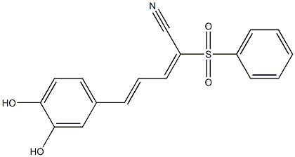 2-benzenesulfonyl-5-(3,4-dihydroxyphenyl)-penta-2E,4E-dienenitrile 结构式