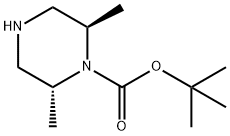 (2R,6R)-2,6-二甲基-1-哌嗪羧酸叔丁酯 结构式