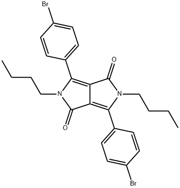 3,6-BIS(4-BROMOPHENYL)-2,5-DIBUTYL-1,2,4,5-TETRAHYDROPYRROLO[3,4-C]PYRROLE-1,4-DIONE;3,6-BIS(4-BROMOPHENYL)-2,5-DI-N-BUTYLPYRROLO[3,4-C]PYRROLE-1,4(2H,5H)-DIONE 结构式