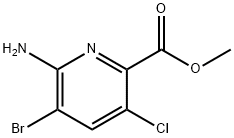 6-氨基-5-溴-3-氯-2-吡啶甲酸甲酯 结构式