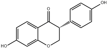 R-2,3-DIHYDRO-7-HYDROXY-3-(4-HYDROXYPHENYL)-4H-1-BENZOPYRAN-4-ONE 结构式