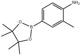 2-甲基-4-(4,4,5,5-四甲基-1,3,2-二氧杂硼杂环戊烷-2-基)苯胺 结构式