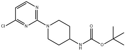 [1-(4-氯-嘧啶-2-基)-哌啶-4-基]-氨基甲酸叔丁酯 结构式