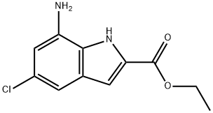 7-氨基-5-氯-1H-吲哚-2-羧酸乙酯 结构式