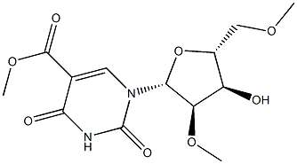 1,2,3,4-四氢-1-(2-O-甲基-BETA-D-呋喃核糖基)-2,4-二氧代-5-嘧啶乙酸甲酯 结构式