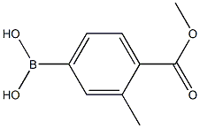 (4-(甲氧基羰基)-3-甲基苯基)硼酸 结构式