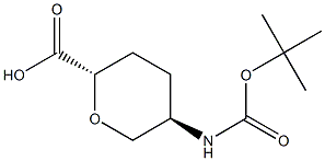 (2S,5R)-5-((叔丁氧基羰基)氨基)四氢-2H-吡喃-2-羧酸 结构式