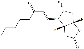 (3aR,4R,5R,6aS)-Hexahydro-5-hydroxy-4-[(1E)-3-oxo-1-octen-1-yl]-2H-cyclopenta[b]furan-2-one 结构式