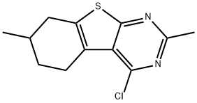 4-氯-2,7-二甲基-5,6,7,8-四氢苯并[B]噻吩并[2,3-D]嘧啶 结构式