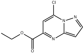 ETHYL 7-CHLOROPYRAZOLO[1,5-A]PYRIMIDINE-5-CARBOXYLATE 结构式