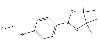 4-(4,4,5,5-四甲基-1,3,2-二硼戊环-2-基)苯胺盐酸 结构式